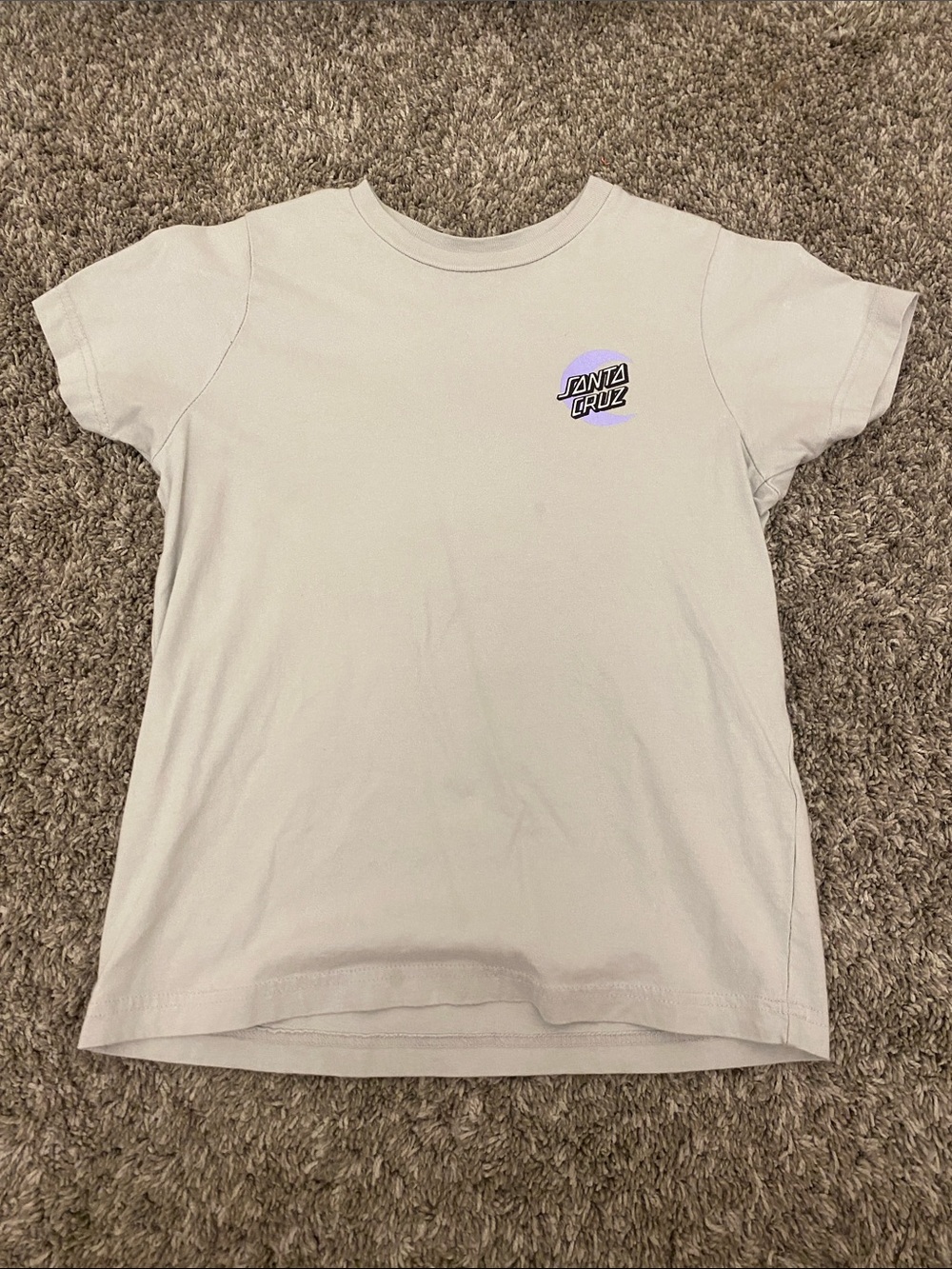 Santa Cruz Skateboards Kids grey Tee with Purple Logo